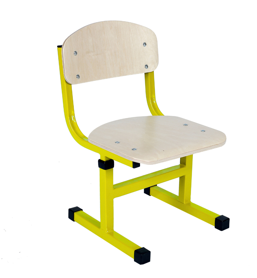 Дитячий стілець Т-подібний, рост. гр. №1-3, покриття фанери - екологічно-чистий лак, каркас- квадратна металева труба, АЛМАНТ, 310х315х539-619 мм (h=260-340 мм)